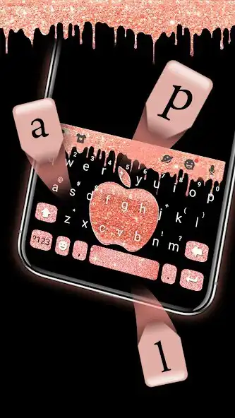 Play Glitter Rose Gold Keyboard Theme as an online game Glitter Rose Gold Keyboard Theme with UptoPlay