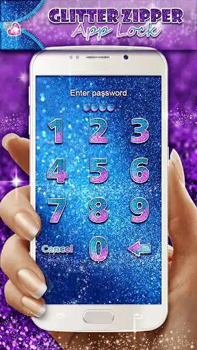 Play Glitter Zipper App Lock
