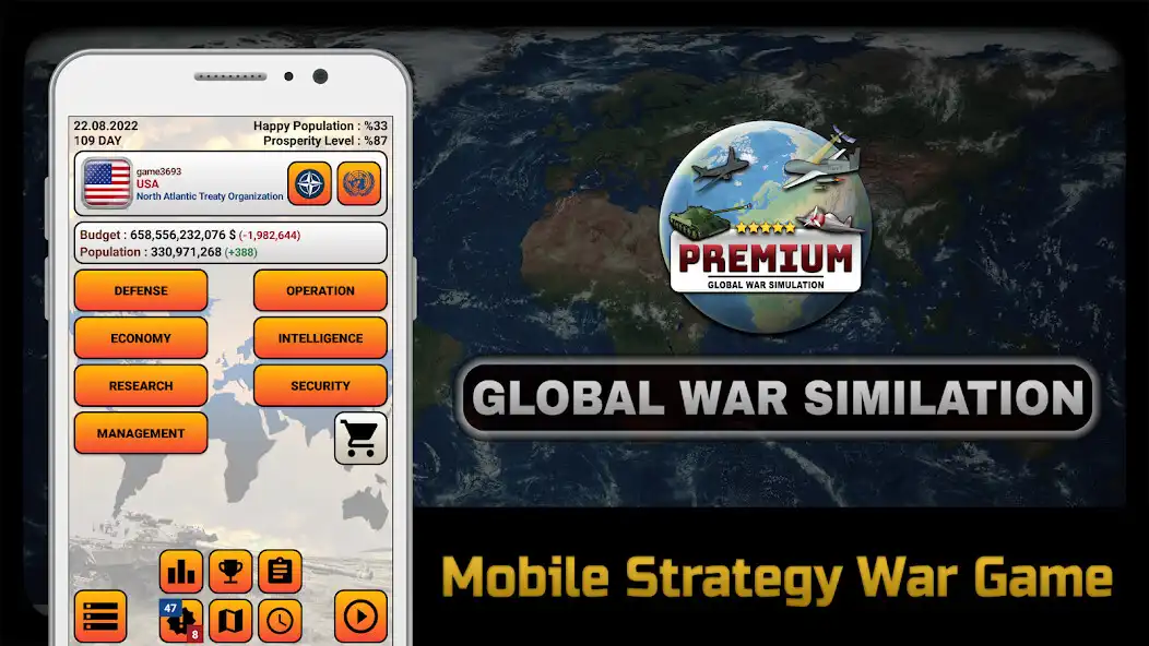 Play Global War Simulation PREMIUM  and enjoy Global War Simulation PREMIUM with UptoPlay