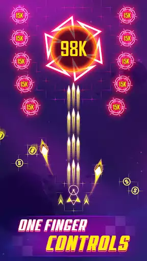 Play Glow Geometry Space Shooter as an online game Glow Geometry Space Shooter with UptoPlay