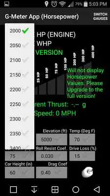 Play G-meter Horsepower App DEMO