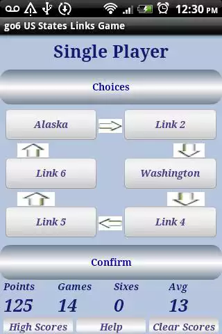 Play go6 US States Links game FREE
