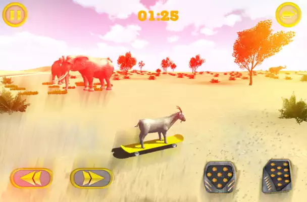 Play Goat Parking : Animals SkateBoard Driving