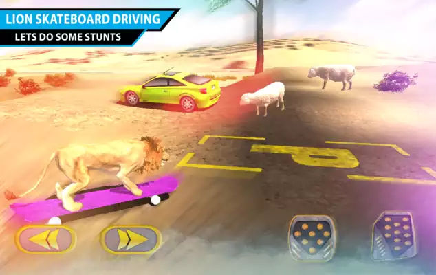 Play Goat Parking : Animals SkateBoard Driving