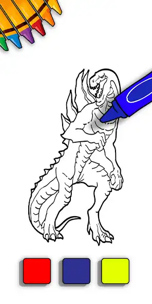 Play Godzilla Coloring Book as an online game Godzilla Coloring Book with UptoPlay