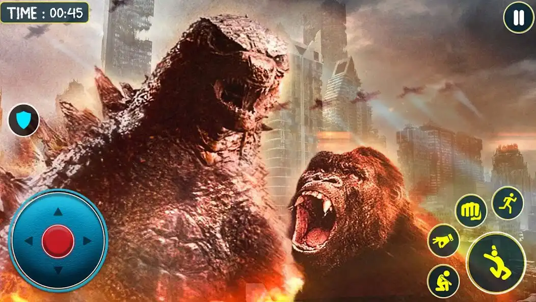 Play Godzilla Kong Dinosaur Rampage as an online game Godzilla Kong Dinosaur Rampage with UptoPlay