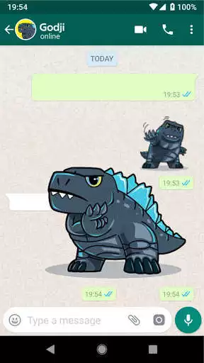 Play Godzilla Stickers (Animated) as an online game Godzilla Stickers (Animated) with UptoPlay
