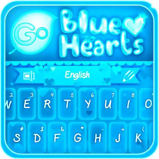 Free play online GO Keyboard Blue Hearts Theme APK
