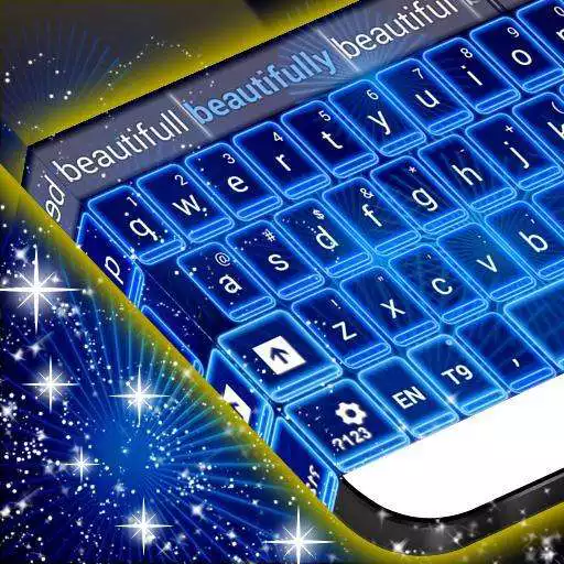 Free play online GO Keyboard Neon Blue  APK