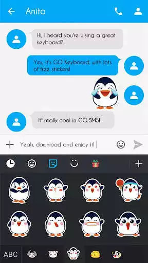 Play GO Keyboard Pingu Sticker as an online game GO Keyboard Pingu Sticker with UptoPlay