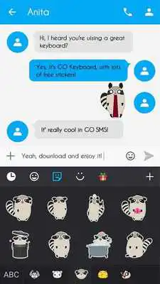 Play GO Keyboard Sticker Raccoon Play GO Keyboard Sticker Raccoon