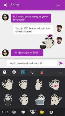 Play GO Keyboard Sticker Raccoon Play GO Keyboard Sticker Raccoon