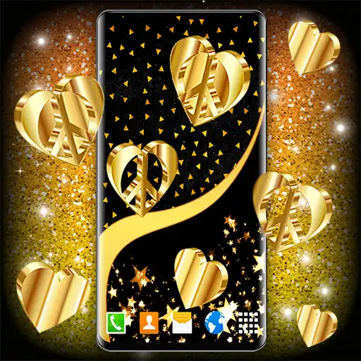Play Gold 4K Hearts Live Wallpaper APK
