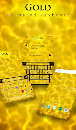 Play Gold Animated Keyboard + Live Wallpaper