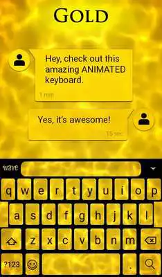 Play Gold Animated Keyboard + Live Wallpaper