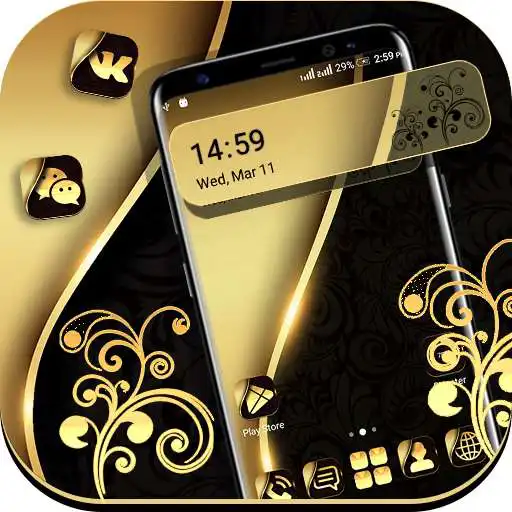 Play Gold Black Launcher Theme APK Play Gold Black Launcher Theme APK