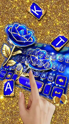 Play Gold Blue Rose Crystal Keyboard Theme as an online game Gold Blue Rose Crystal Keyboard Theme with UptoPlay