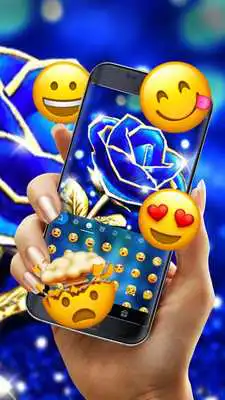 Play Gold Blue Rose Crystal New Keyboard