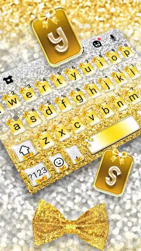 Play Gold Bowknot Glitter Keyboard Theme  and enjoy Gold Bowknot Glitter Keyboard Theme with UptoPlay