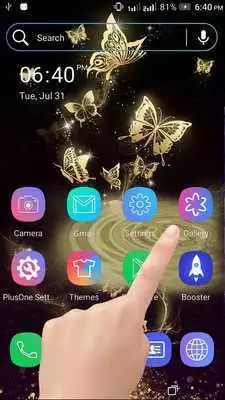 Play Gold Buterfly Water Ripple LiveWallpaper