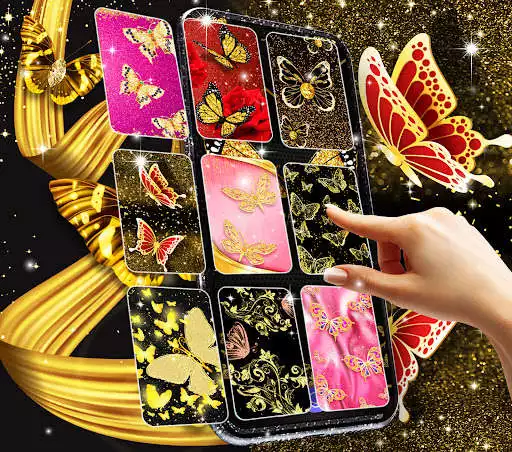 Play Gold butterfly live wallpaper  and enjoy Gold butterfly live wallpaper with UptoPlay