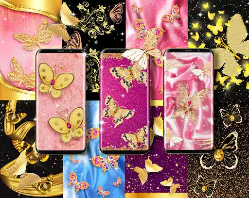 Play Gold butterfly live wallpaper as an online game Gold butterfly live wallpaper with UptoPlay