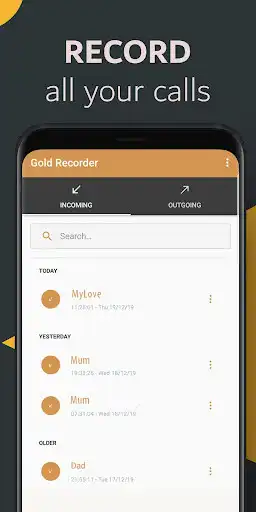 Play Gold Call Recorder - Call Recorder  and enjoy Gold Call Recorder - Call Recorder with UptoPlay