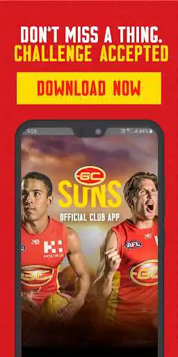 Play APK Gold Coast SUNS Official App  and enjoy Gold Coast SUNS Official App with UptoPlay com.afl.afl_gcfc.android