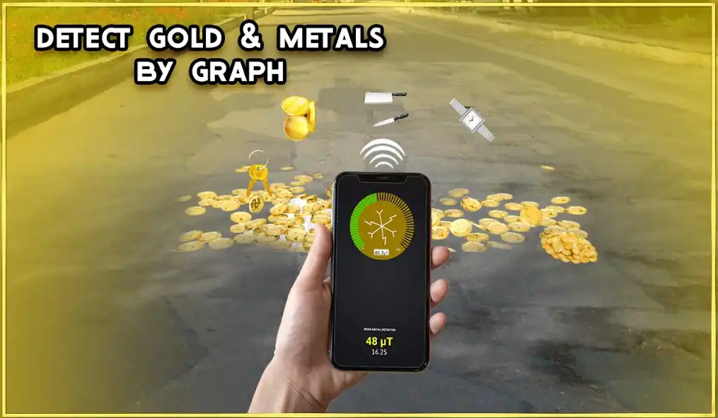 Play Gold Detector - Gold Tracker as an online game Gold Detector - Gold Tracker with UptoPlay