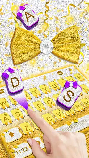 Play Gold Diamond Bowknot Keyboard Theme as an online game Gold Diamond Bowknot Keyboard Theme with UptoPlay