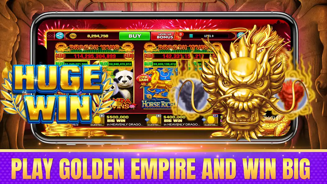 Play Gold Empire: Golden Slots as an online game Gold Empire: Golden Slots with UptoPlay
