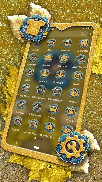 Play Golden Blue Rose Theme as an online game Golden Blue Rose Theme with UptoPlay