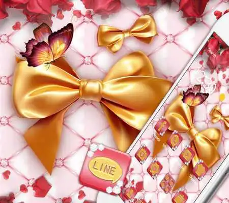 Play Golden Butterfly Girl Theme Pink Wallpaper