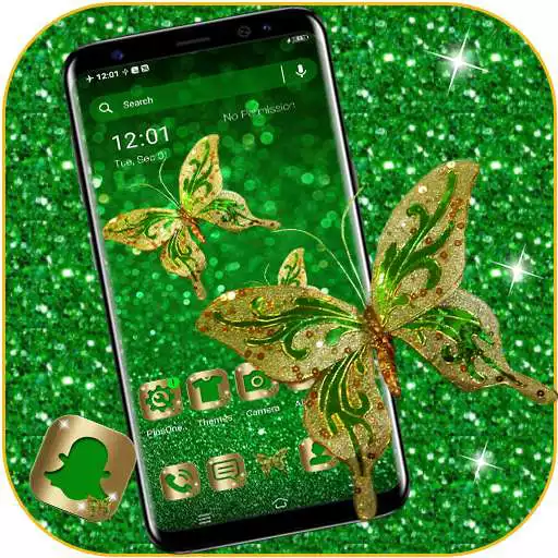 Play Golden Butterfly Glitter Theme APK Play Golden Butterfly Glitter Theme APK