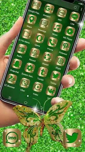 Play Golden Butterfly Glitter Theme as an online game Golden Butterfly Glitter Theme with UptoPlay