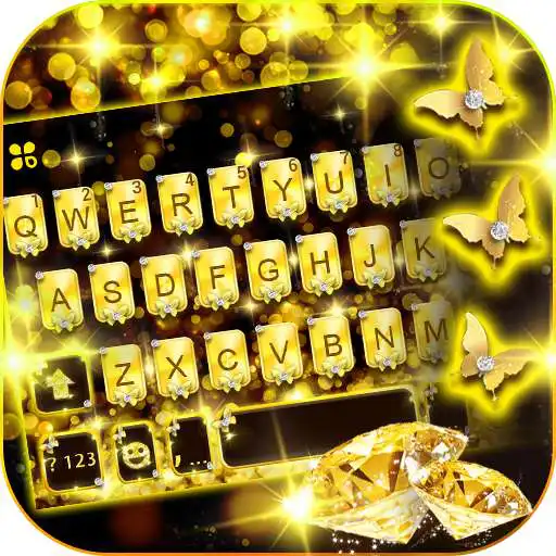 Play Golden Diamonds Keyboard Background APK