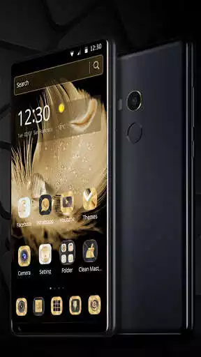 Play APK Golden Feather Theme  and enjoy Golden Feather Theme with UptoPlay com.launcher.theme.t211802875