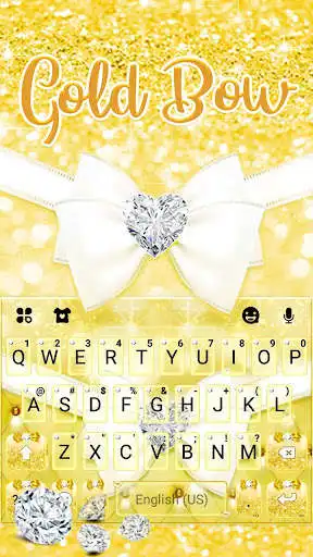 Play Golden Glitter Bow Keyboard Theme  and enjoy Golden Glitter Bow Keyboard Theme with UptoPlay