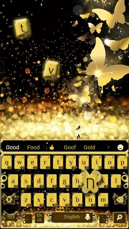 Play Golden glitter Butterfly Keyboard