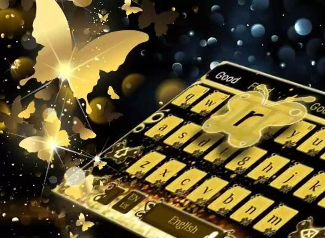 Play Golden glitter Butterfly Keyboard