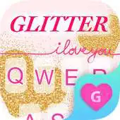 Free play online Golden Glitter Love Heart Keyboard Theme for Girls APK