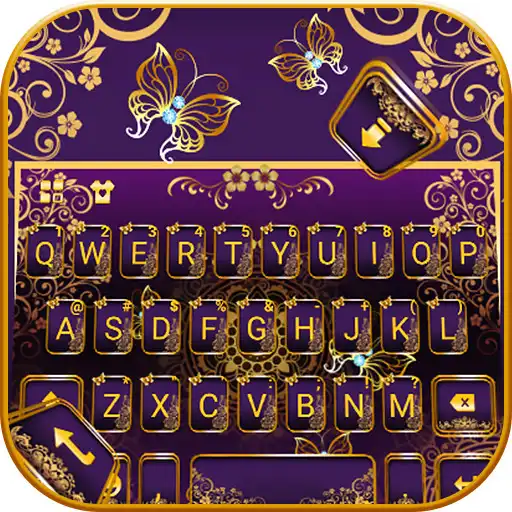 Play Golden Luxury Butterfly Keyboard Theme APK