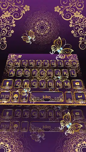 Play Golden Luxury Butterfly Keyboard Theme  and enjoy Golden Luxury Butterfly Keyboard Theme with UptoPlay
