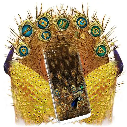 Play Golden Peacock Feather Launcher Theme APK Play Golden Peacock Feather Launcher Theme APK