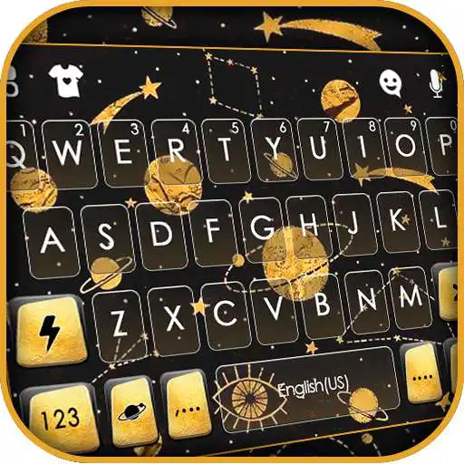 Play Golden Planets Keyboard Background APK