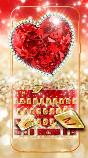 Play Golden Red Luxury Heart Keyboard Theme  and enjoy Golden Red Luxury Heart Keyboard Theme with UptoPlay