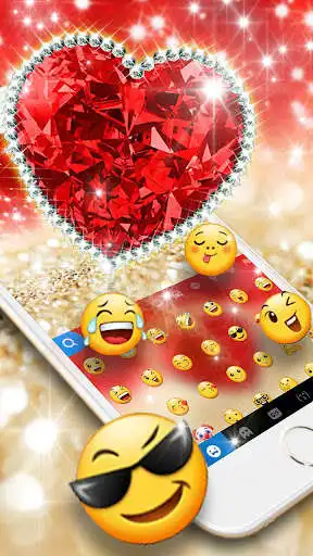 Play Golden Red Luxury Heart Keyboard Theme as an online game Golden Red Luxury Heart Keyboard Theme with UptoPlay