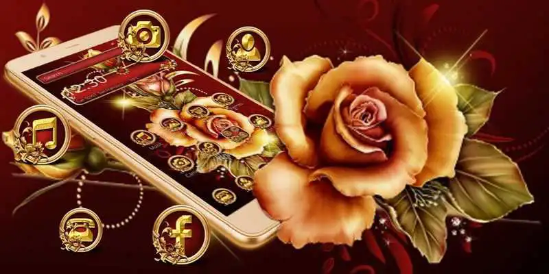 Play Golden Red Luxury Rose Theme