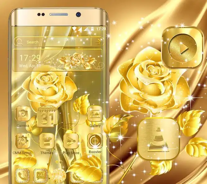 Play Golden Rose Launcher Theme