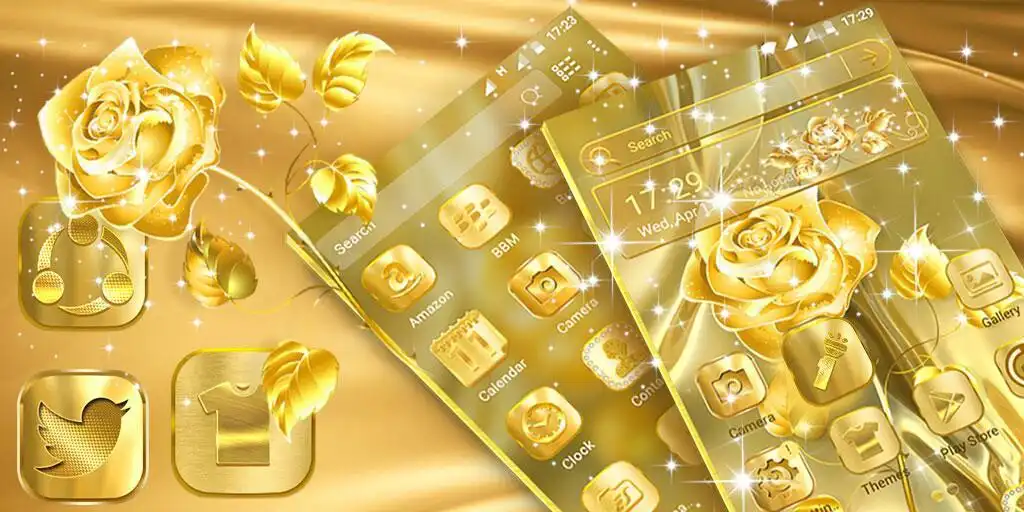 Play Golden Rose Launcher Theme